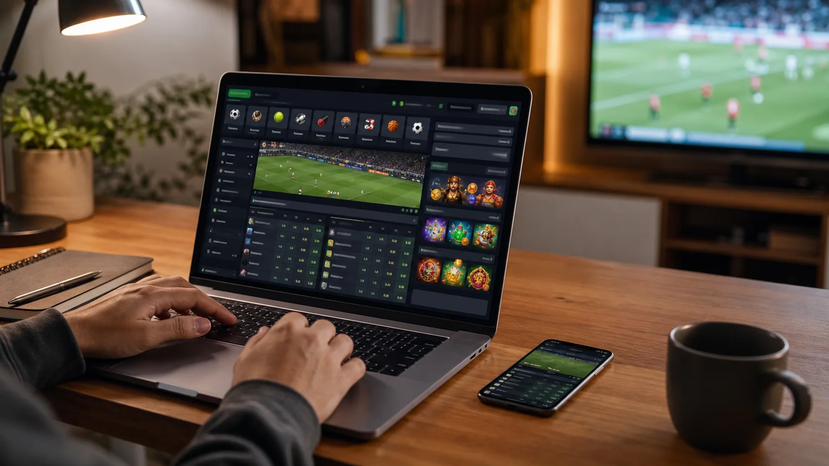 Plataforma 888bingo em notebook e celular com apostas esportivas e cassino online